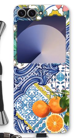 Blue tiles and oranges