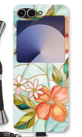 Orange stained glass flower