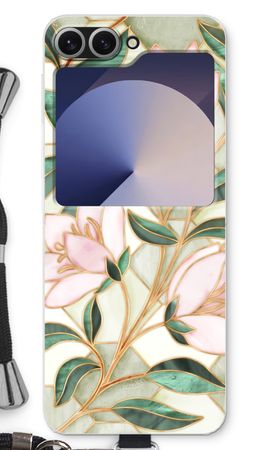 Orange stained glass flower