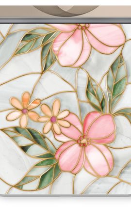 Orange stained glass flower