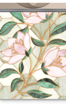 Orange stained glass flower