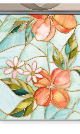 Orange stained glass flower