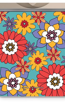 Retro bloemen - Blauw