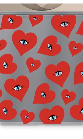 Red heart eyes