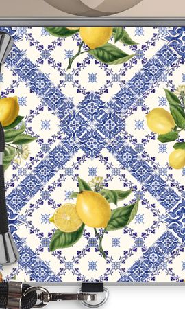 Blue tiles and lemons