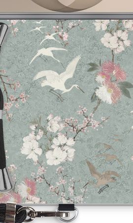 Japanese crane birds blossom