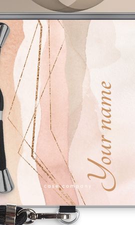 Gold Lines Namecase - Blush