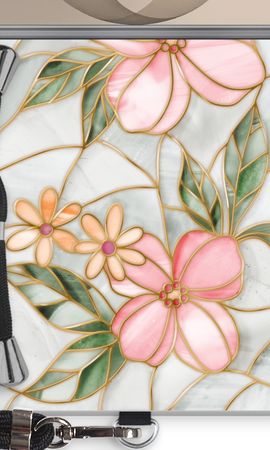 Orange stained glass flower