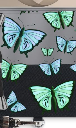 Blauwe en groene vlinders