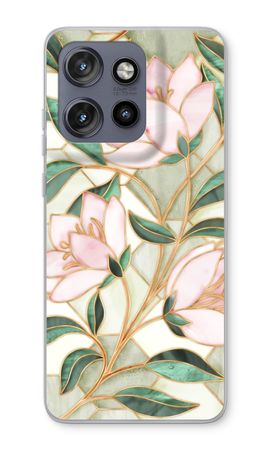 Orange stained glass flower