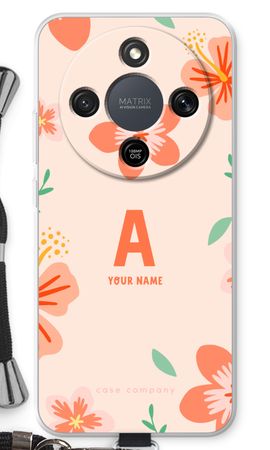 Tropical Pink Flowers Monogram
