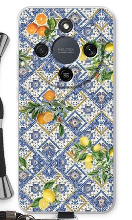 Blue tiles, lemons and oranges - small