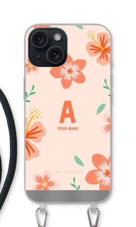 Tropical Pink Flowers Monogram