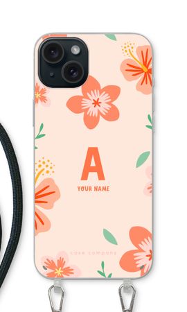 Tropical Pink Flowers Monogram