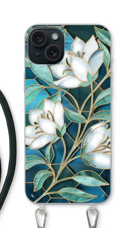 Blue stained glass flowers