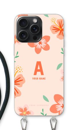 Tropical Pink Flowers Monogram