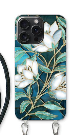 Blue stained glass flowers