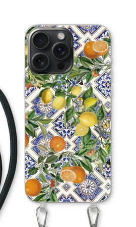 Blue tiles, lemons and oranges