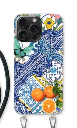 Blue tiles and oranges