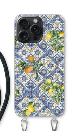 Blue tiles, lemons and oranges - small