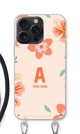 Tropical Pink Flowers Monogram