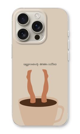 Aggressively drinks coffee