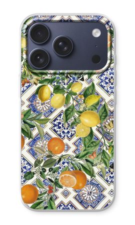 Blue tiles, lemons and oranges