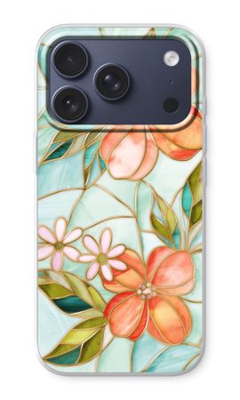 Orange stained glass flower