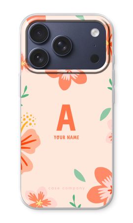 Tropical Pink Flowers Monogram