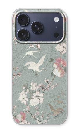Japanese crane birds blossom