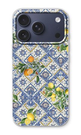 Blue tiles, lemons and oranges - small