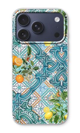 Blue tiles, lemons and oranges