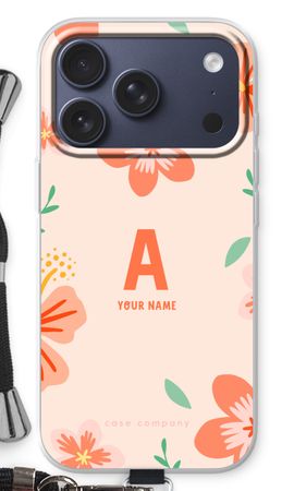 Tropical Pink Flowers Monogram