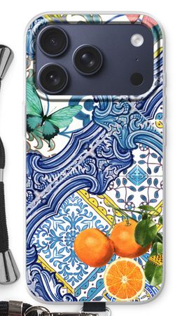 Blue tiles and oranges