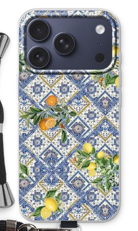 Blue tiles, lemons and oranges - small