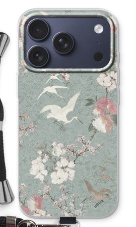 Japanese crane birds blossom