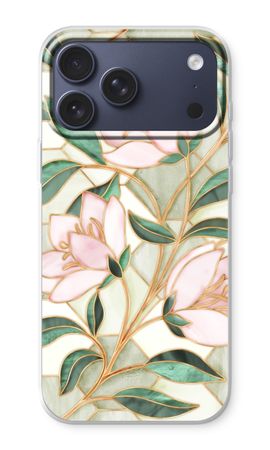 Orange stained glass flower