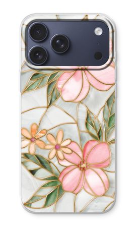 Orange stained glass flower