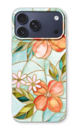Orange stained glass flower