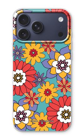 Retro bloemen - Blauw