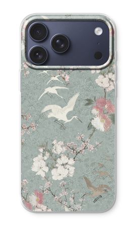Japanese crane birds blossom