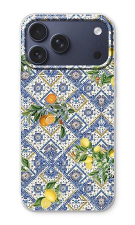 Blue tiles, lemons and oranges - small