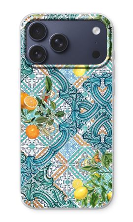 Blue tiles, lemons and oranges