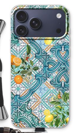 Blue tiles, lemons and oranges