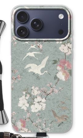 Japanese crane birds blossom