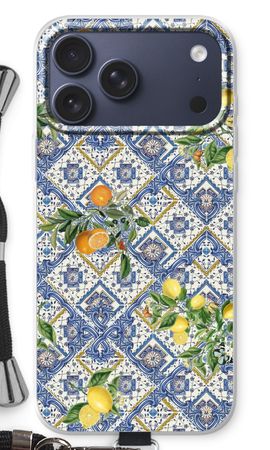 Blue tiles, lemons and oranges - small