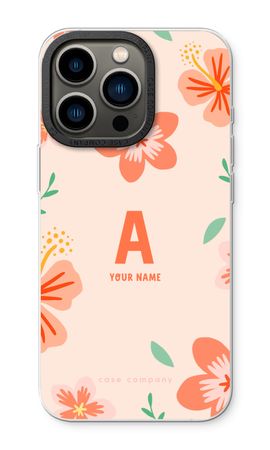 Tropical Pink Flowers Monogram