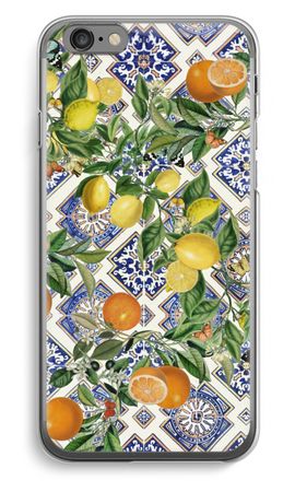 Blue tiles, lemons and oranges