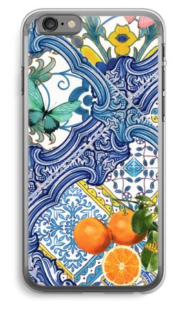 Blue tiles and oranges