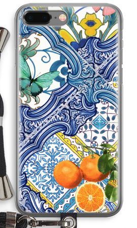 Blue tiles and oranges